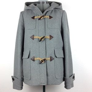 J. Crew Gray Melton Wool Toggle Coat